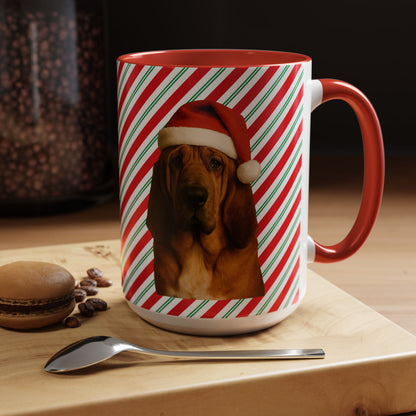 Santa Paws Bloodhound 2-Tone Coffee Mug
