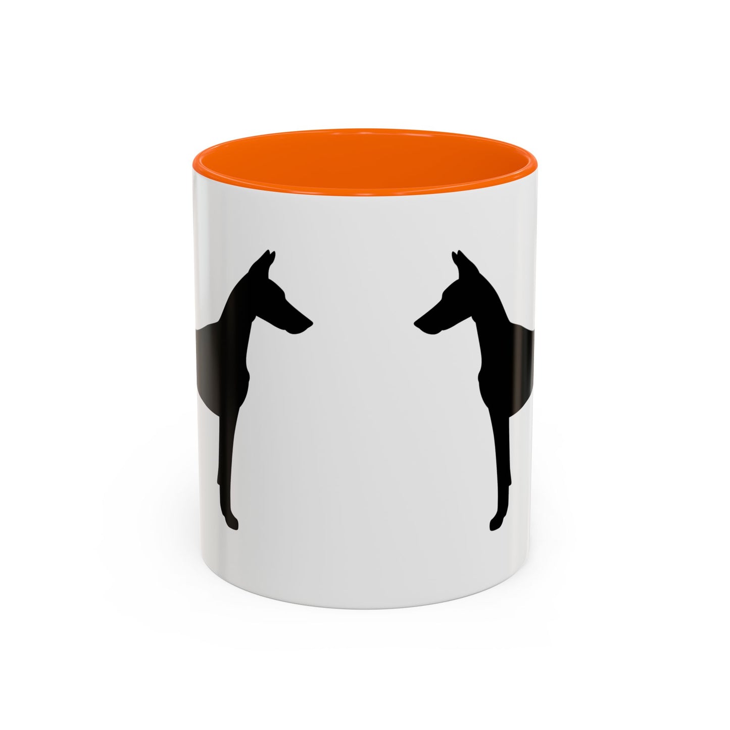 Doberman Silhouette 2-Tone Coffee Mug