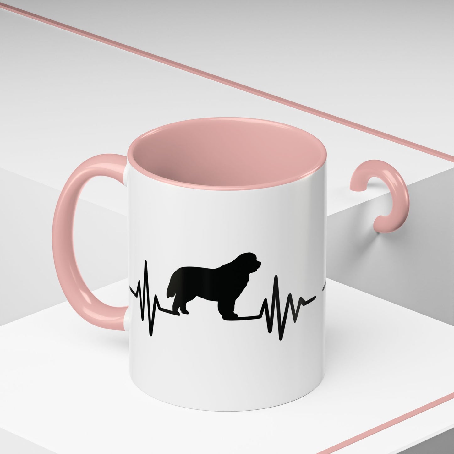 My Heart Beats For Newfies 2-Tone Coffee Mug