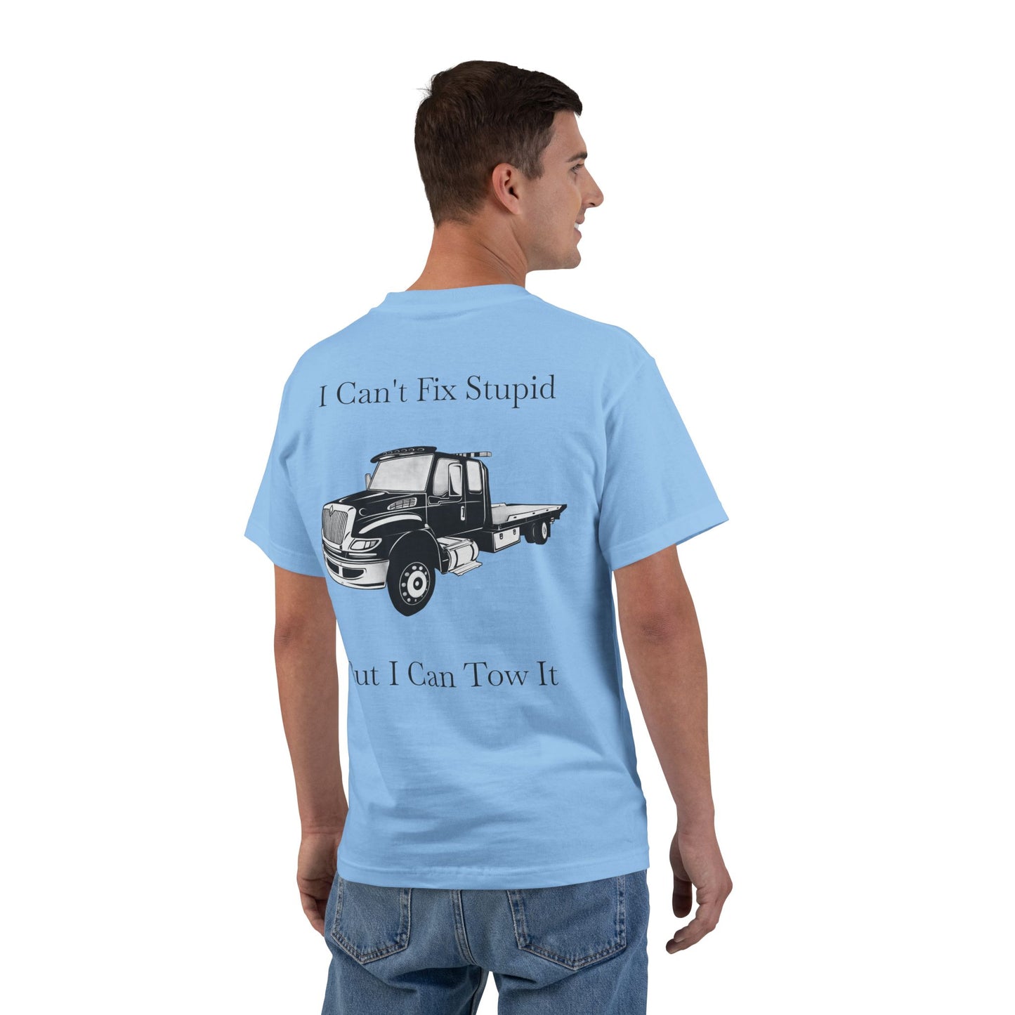 I Can't Fix Stupid Flatbed Men's Short-Sleeve Crewneck Tee