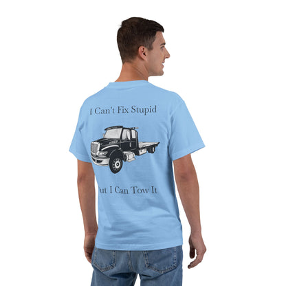 I Can't Fix Stupid Flatbed Men's Short-Sleeve Crewneck Tee