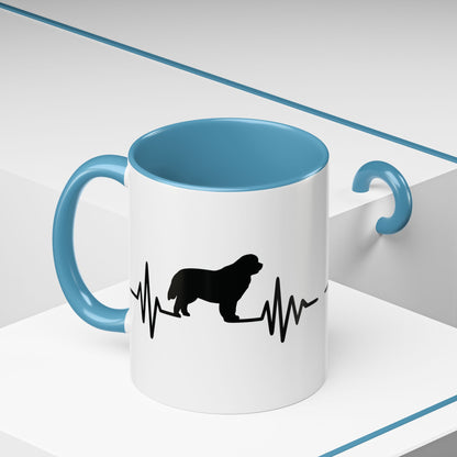 My Heart Beats For Newfies 2-Tone Coffee Mug
