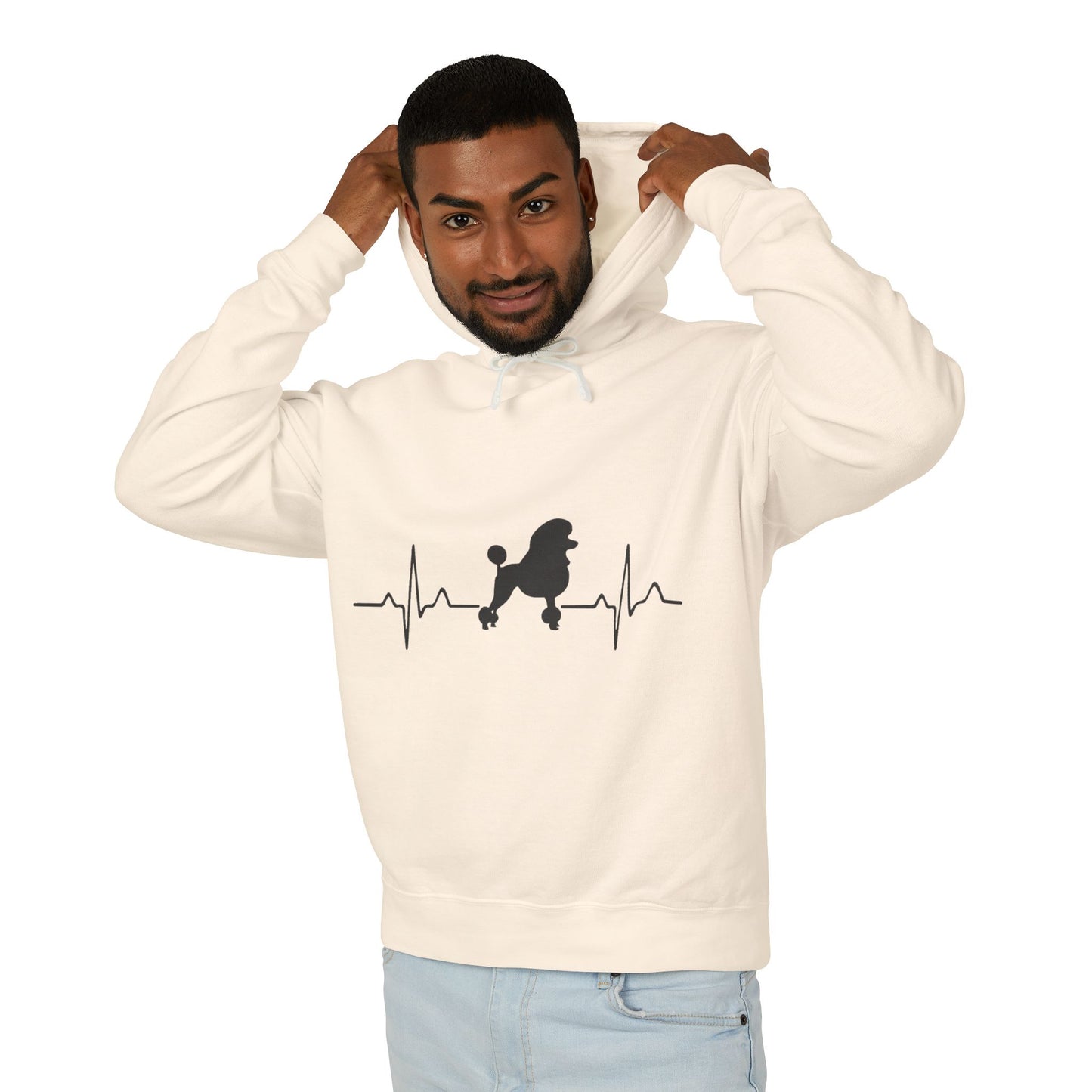 My Heart Beats For Poodles Unisex Lightweight Hoodie