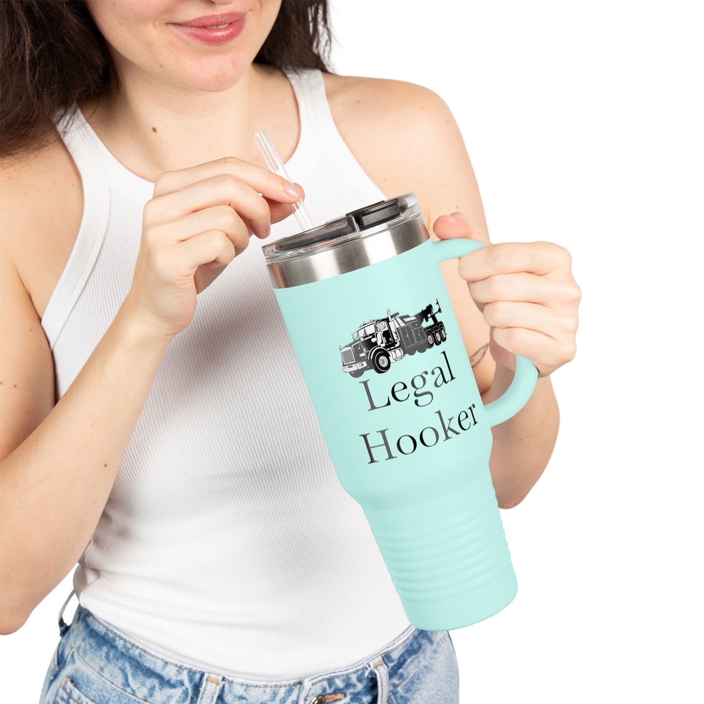 Legal H**ker Heavy Tow Truck Insulated Travel Mug