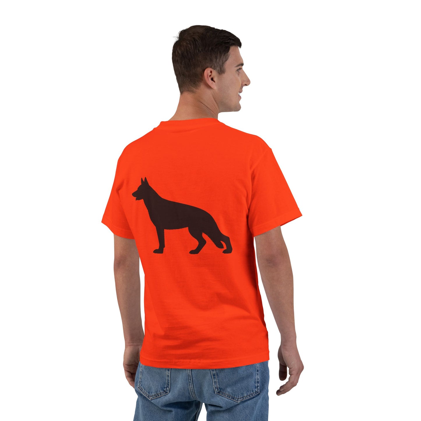 German Shepherd Silhouette Men's Short-Sleeve Crewneck Tee