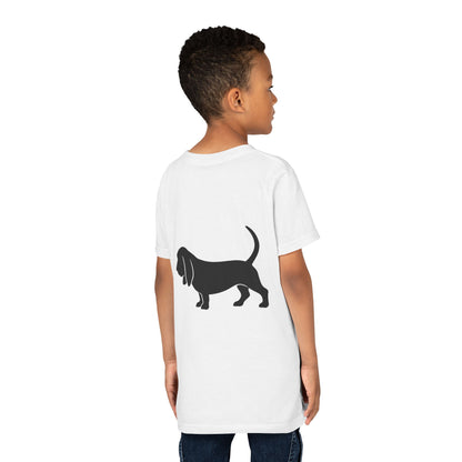 Basset Silhouette Youth Unisex Short Sleeve Crewneck Tee
