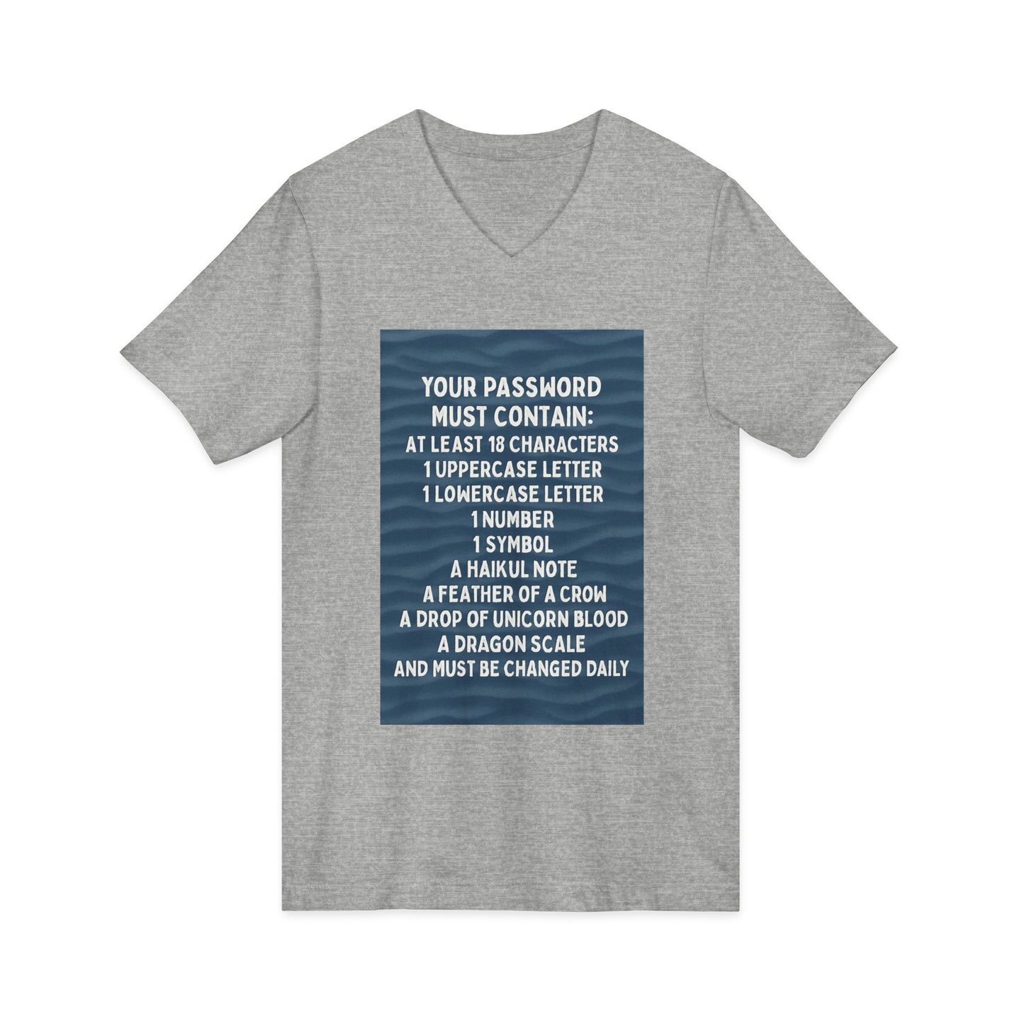 Password Unisex Short Sleeve V-Neck Tee