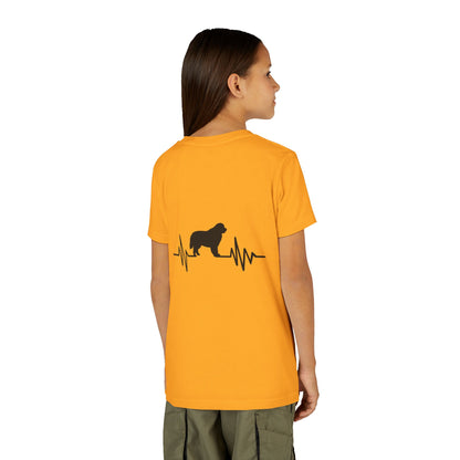 My Heart Beats For Newfies Youth Unisex Short Sleeve Crewneck Tee