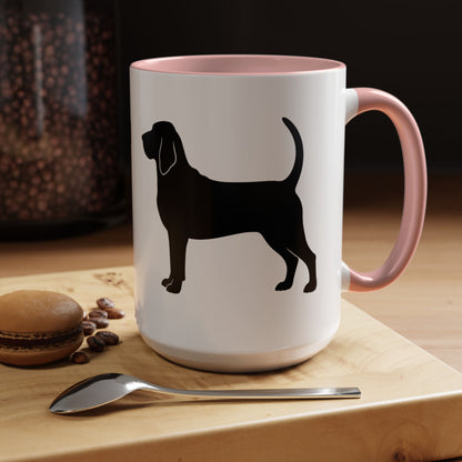 Bloodhound Silhouette 2-Tone Coffee Mug