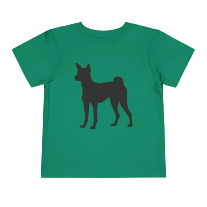 Basenji Silhouette Toddler Unisex Short Sleeve Crewneck Tee