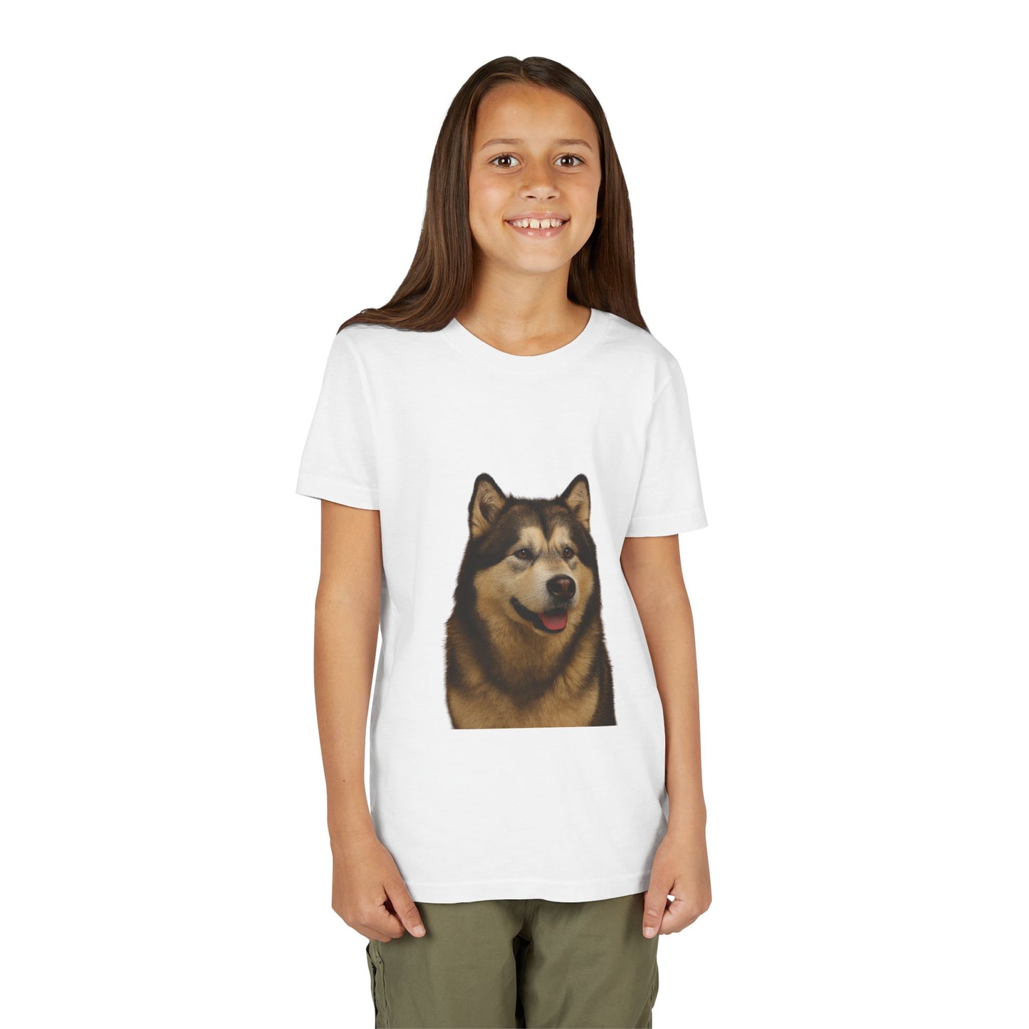 Malamute Head Youth Unisex Short Sleeve Crewneck Tee