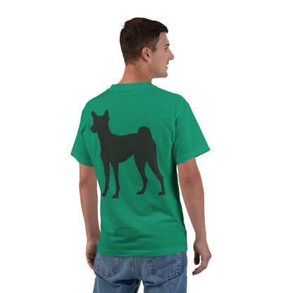 Basenji Silhouette Men's Short-Sleeve Crewneck Tee