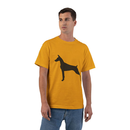 Doberman Silhouette Men's Short-Sleeve Crewneck Tee