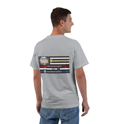 Slow Down Move Over Flag Men's Short-Sleeve Crewneck Tee