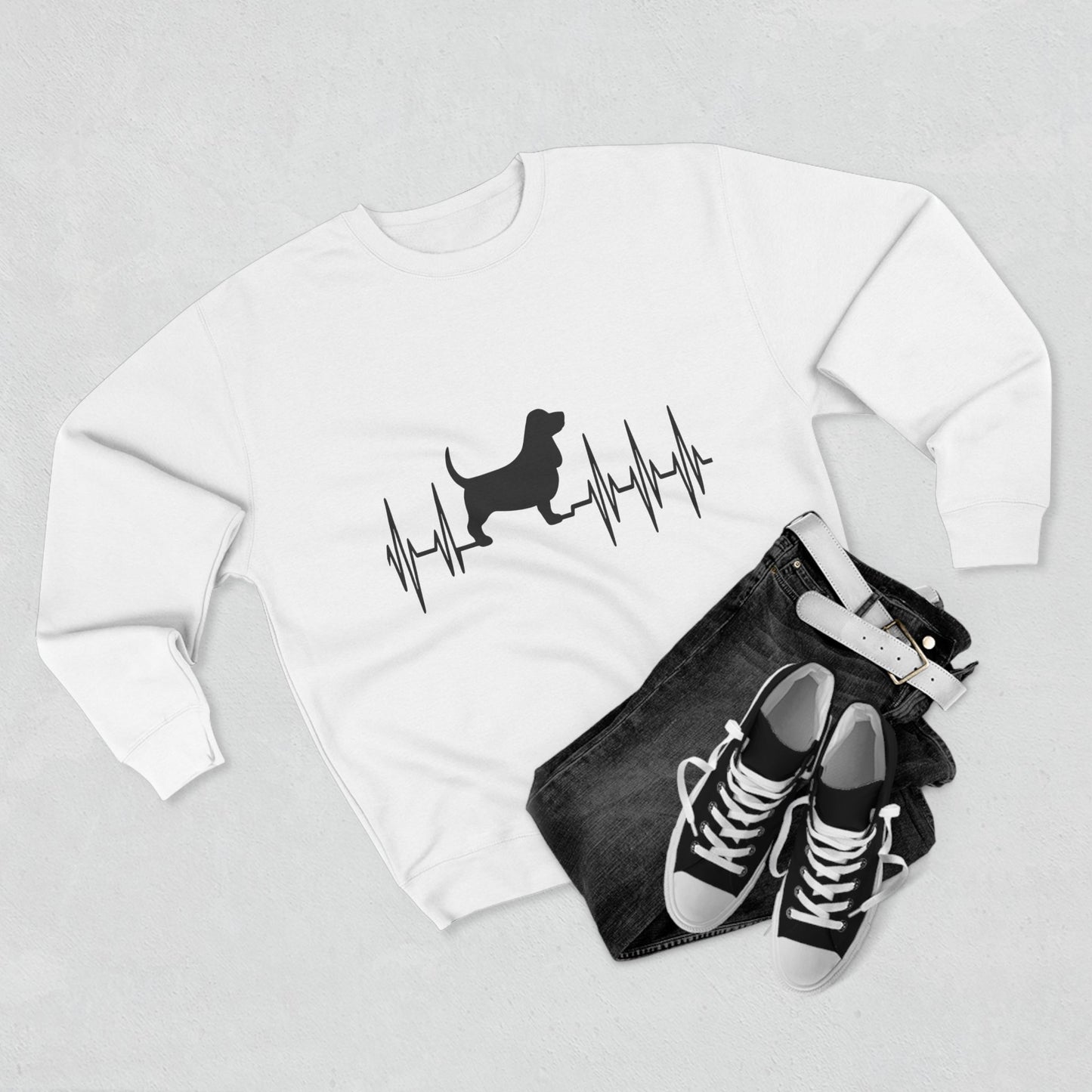 My Heart Beats For Bassets Unisex Crewneck Sweatshirt