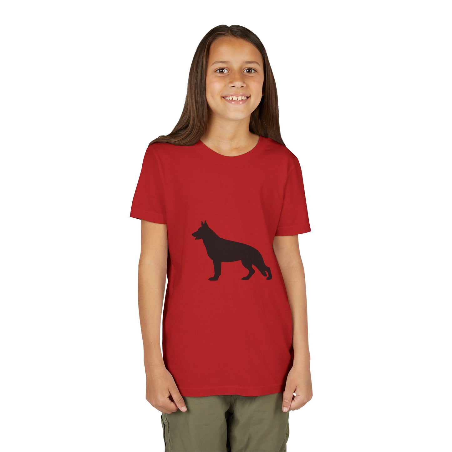 German Shepherd Silhouette Youth Unisex Short Sleeve Crewneck Tee