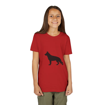 German Shepherd Silhouette Youth Unisex Short Sleeve Crewneck Tee