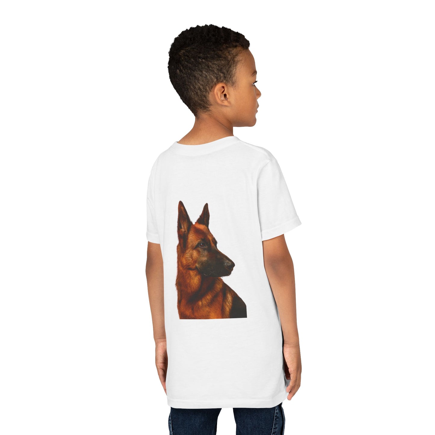 German Shepherd Head Youth Unisex Short Sleeve Crewneck Tee