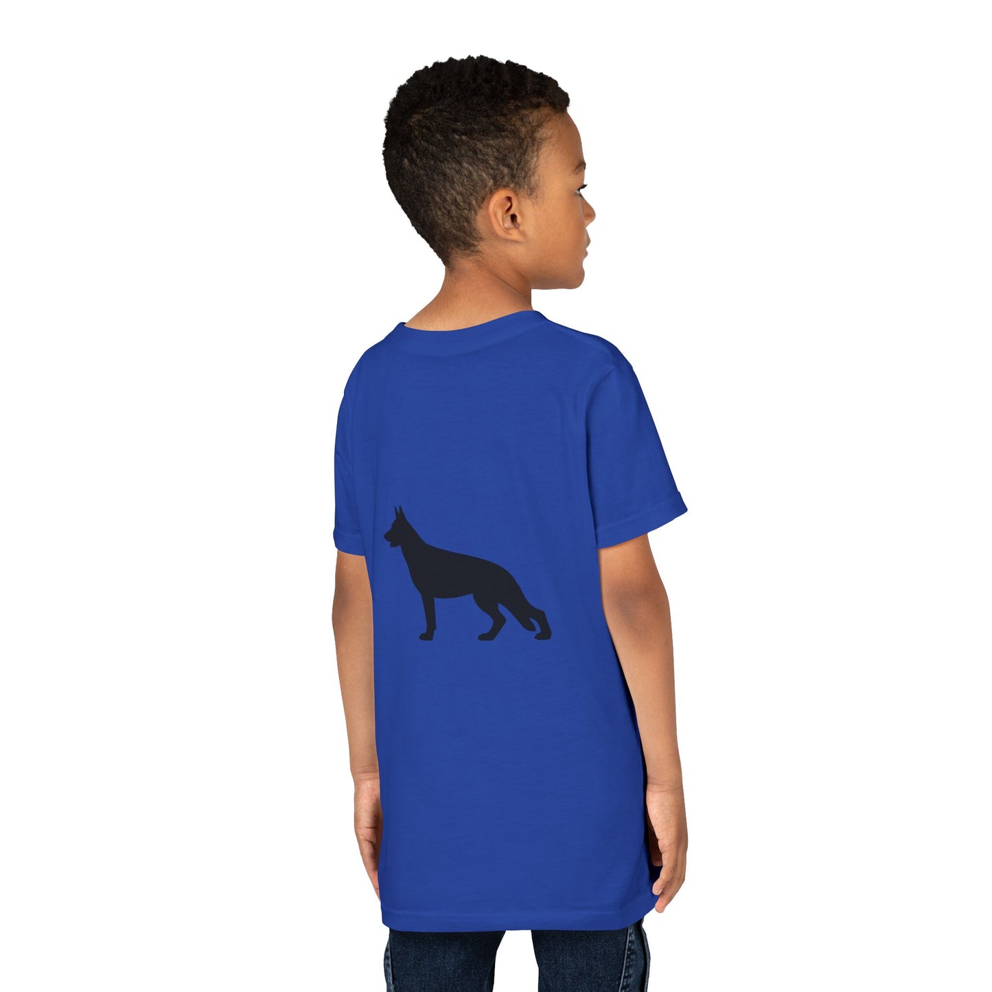German Shepherd Silhouette Youth Unisex Short Sleeve Crewneck Tee