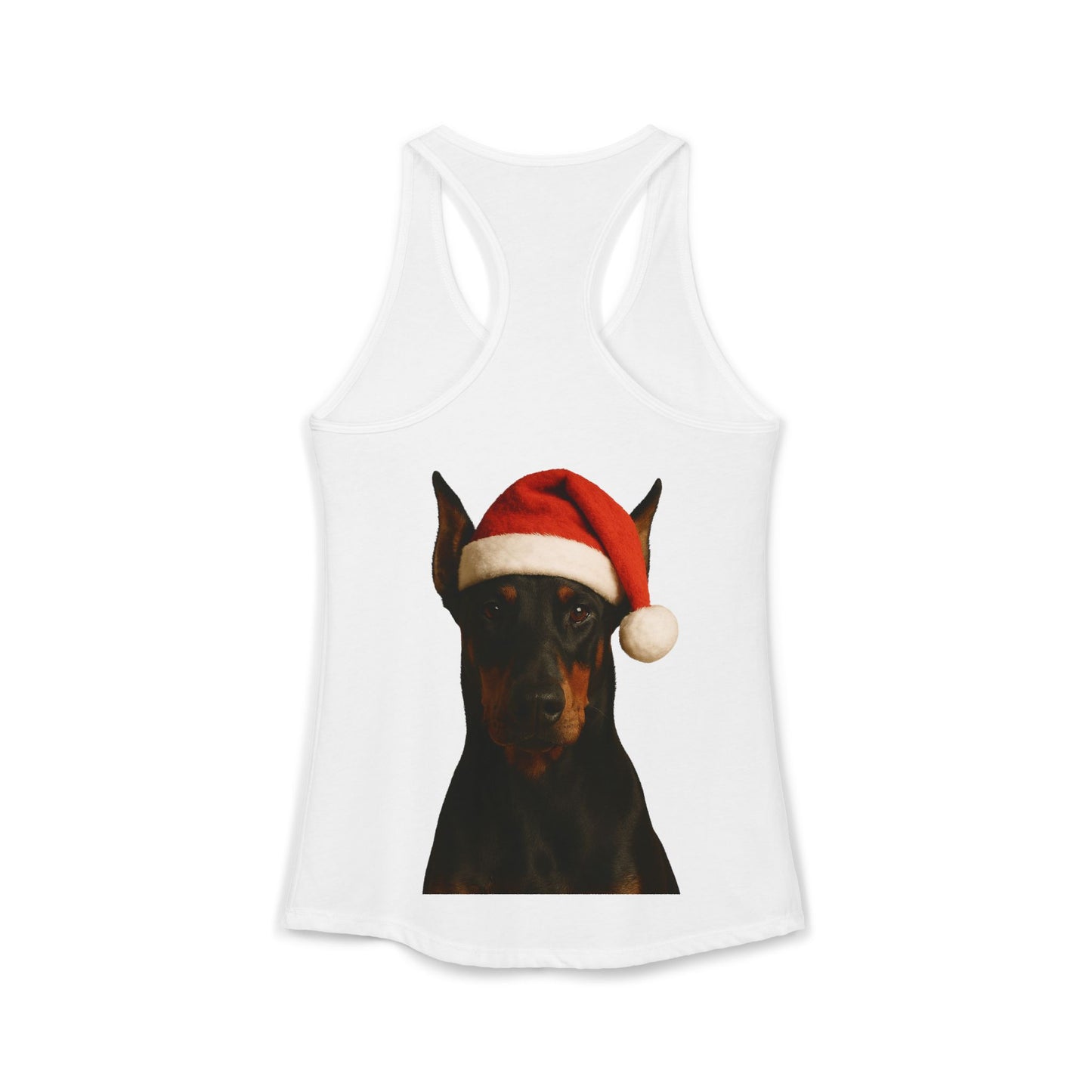 Santa Paws Doberman Women's Racerback Tank