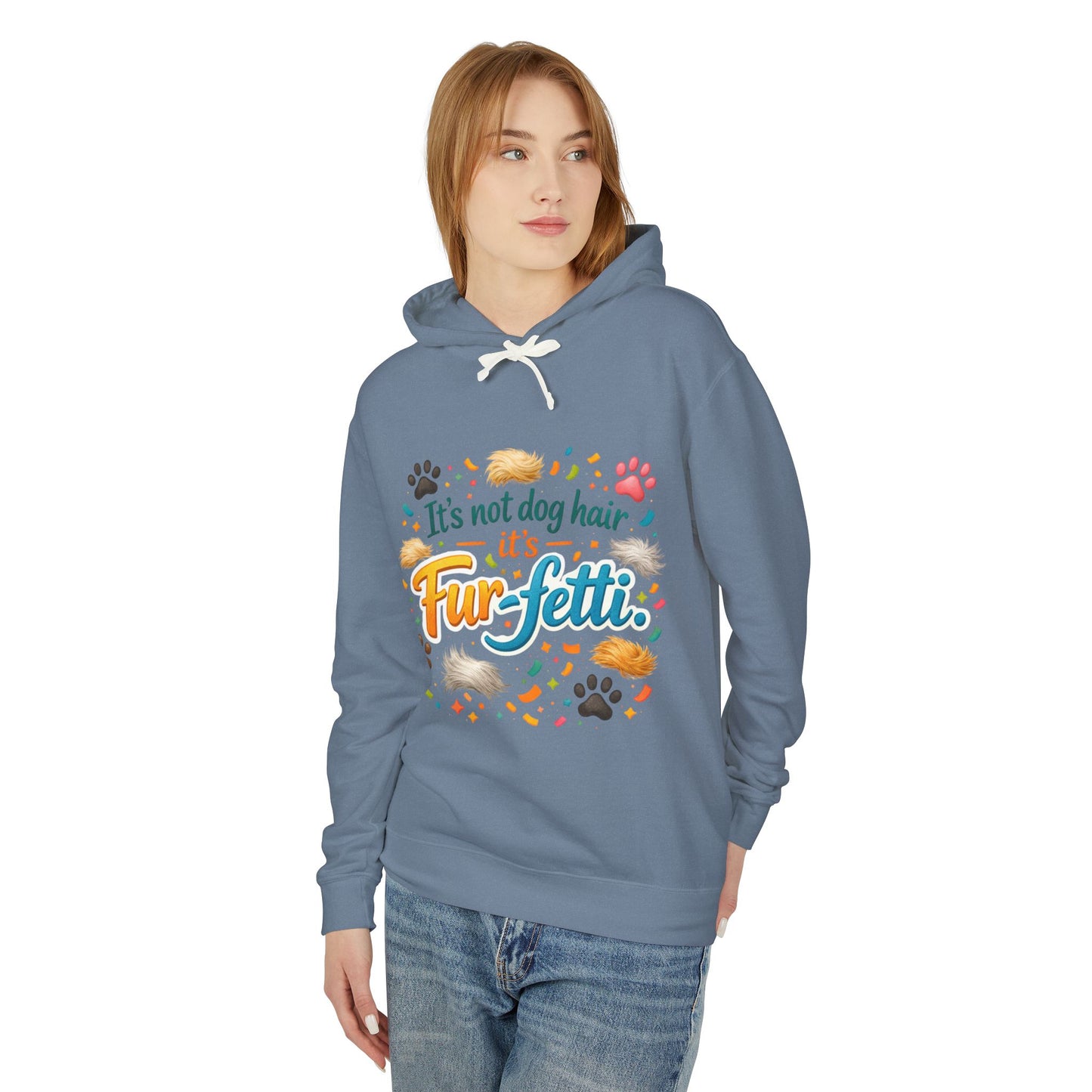 Fur-Fetti Dog Unisex Lightweight Hoodie