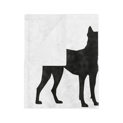 Basenji Silhouette Velveteen Microfiber Blanket