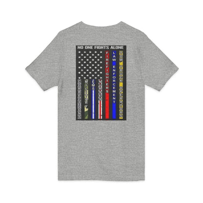 No One Fights Alone Unisex Short Sleeve V-Neck Tee