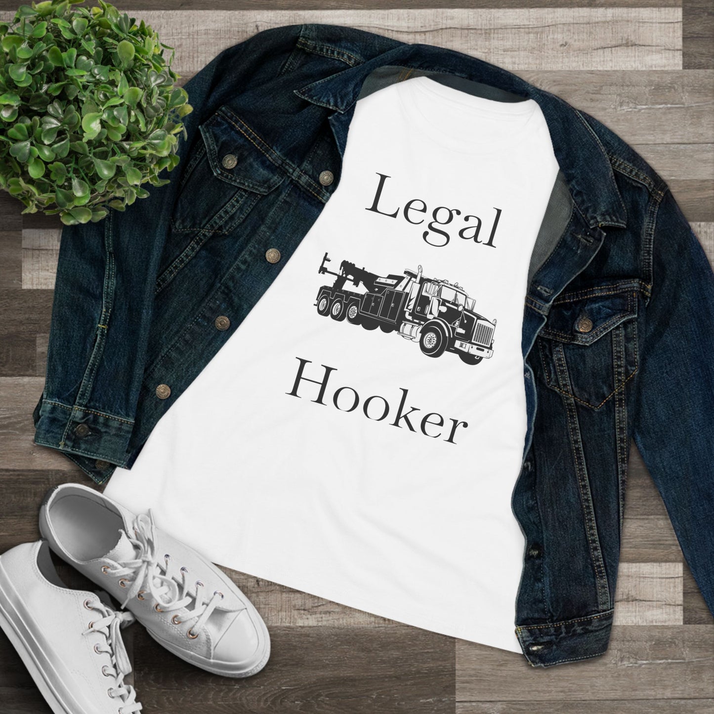 Legal H**ker Heavy Tow Truck Women's Short Sleeve Crewneck Tee