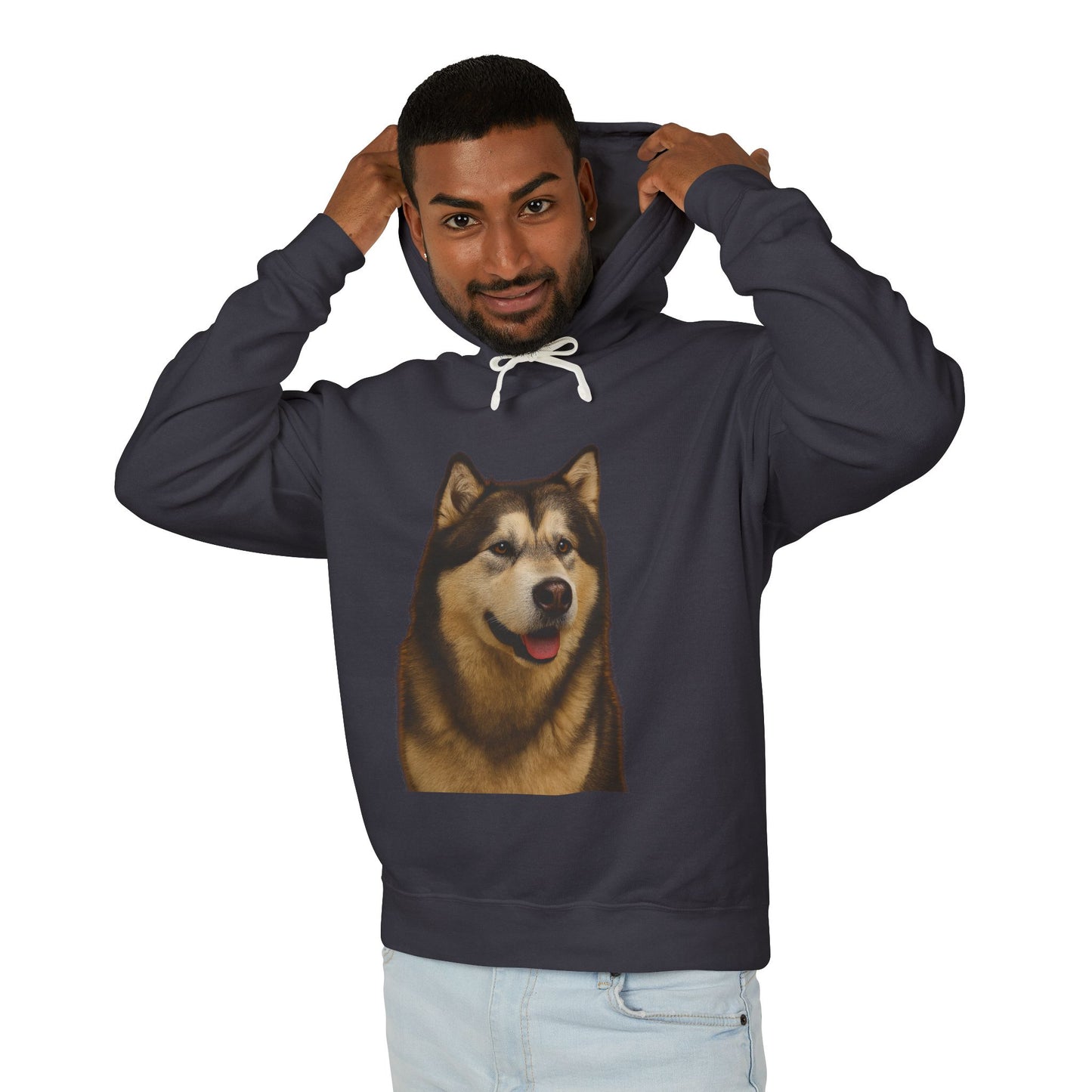 Malamute Head Unisex Lightweight Hoodie