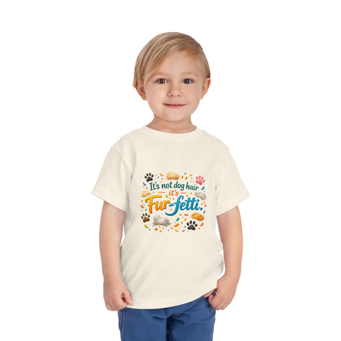 Fur-Fetti Dog Toddler Unisex Short Sleeve Crewneck Tee
