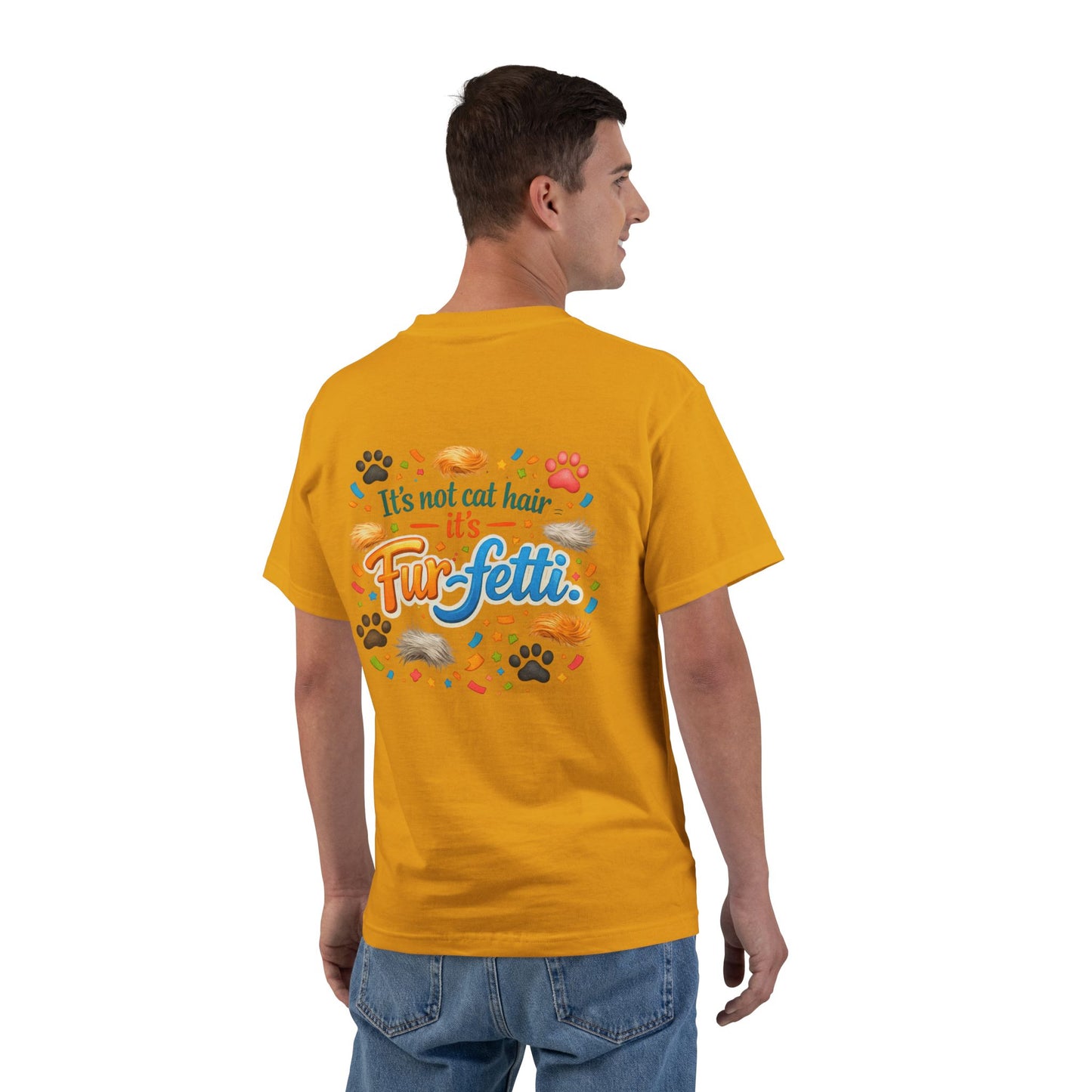 Fur-Fetti Cat Men's Short-Sleeve Crewneck Tee