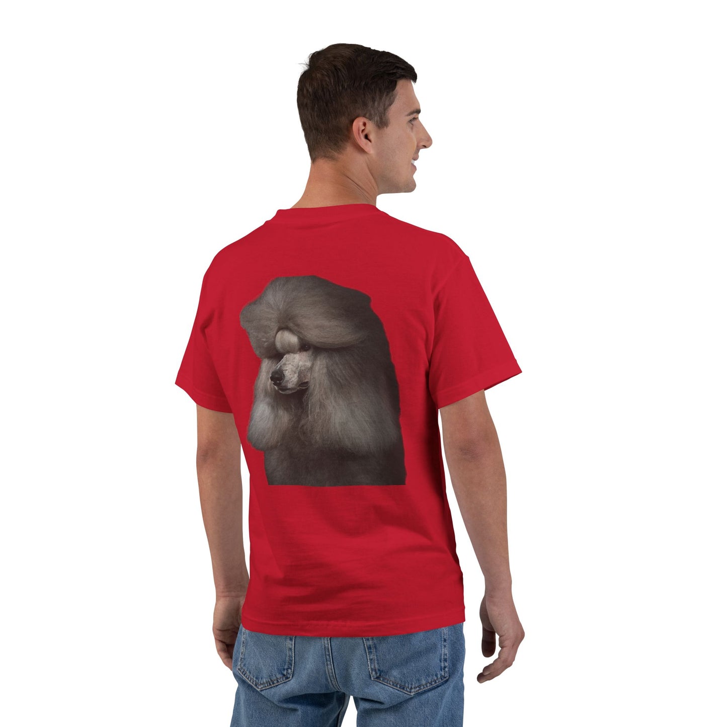 Poodle Head Men's Short-Sleeve Crewneck Tee