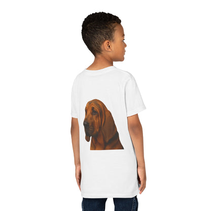 Bloodhound Head Youth Unisex Short Sleeve Crewneck Tee