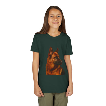 German Shepherd Head Youth Unisex Short Sleeve Crewneck Tee