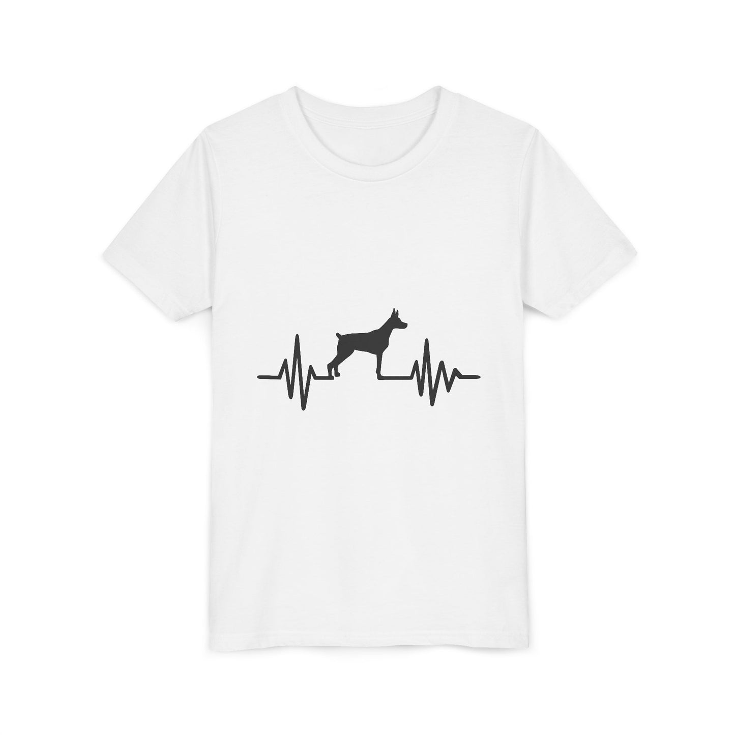 My Heart Beats For Dobermans Youth Unisex Short Sleeve Crewneck Tee