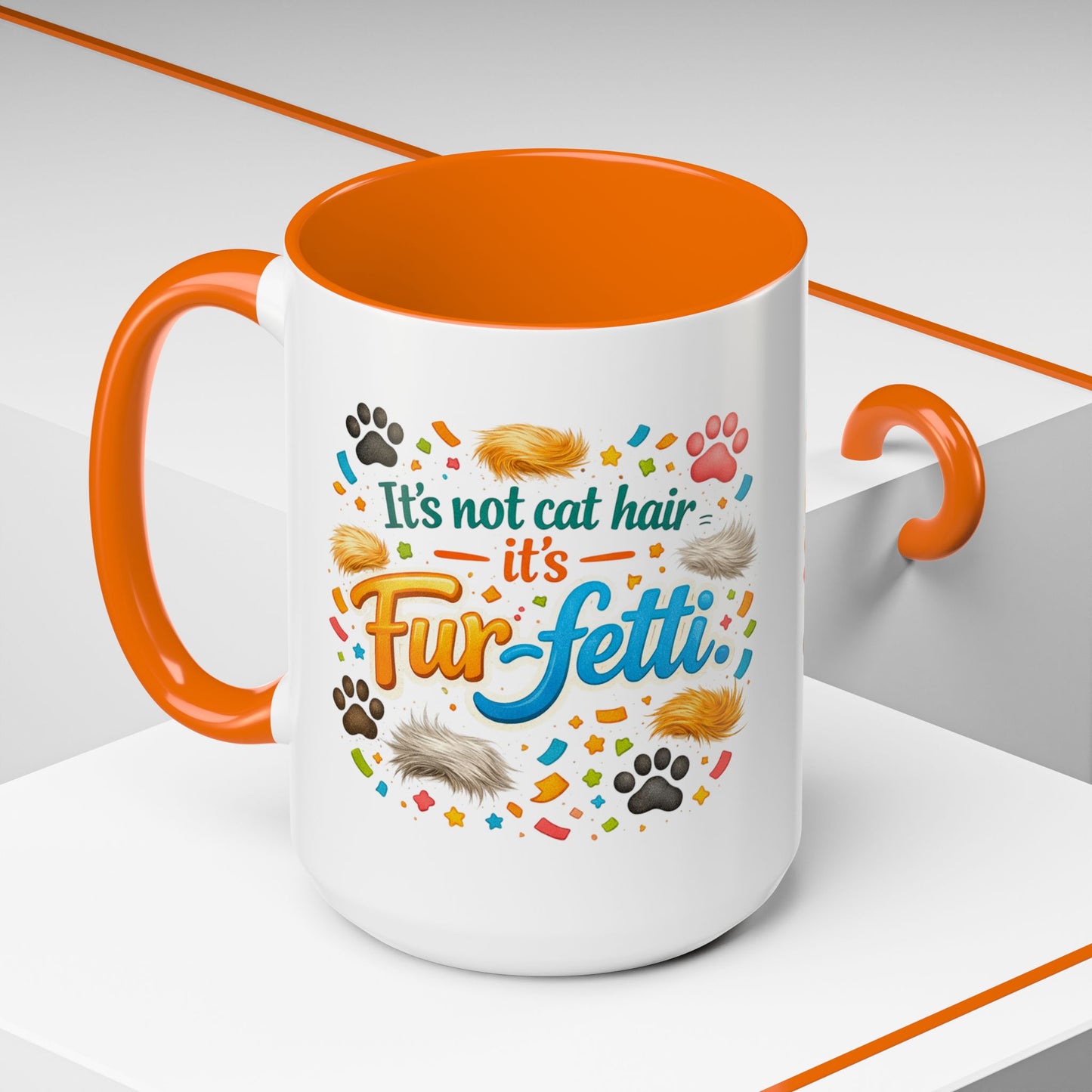 Fur-Fetti Cat 2-Tone Coffee Mug