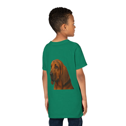 Bloodhound Head Youth Unisex Short Sleeve Crewneck Tee