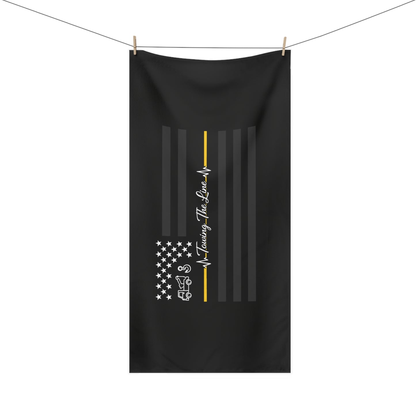 Thin Yellow Line Mink-Cotton  Beach Towel