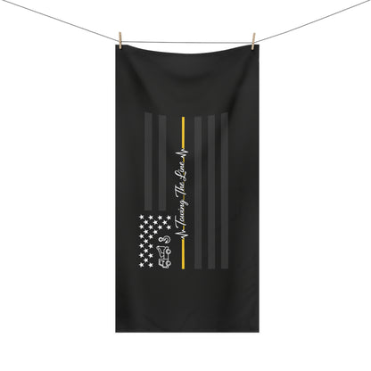 Thin Yellow Line Mink-Cotton  Beach Towel
