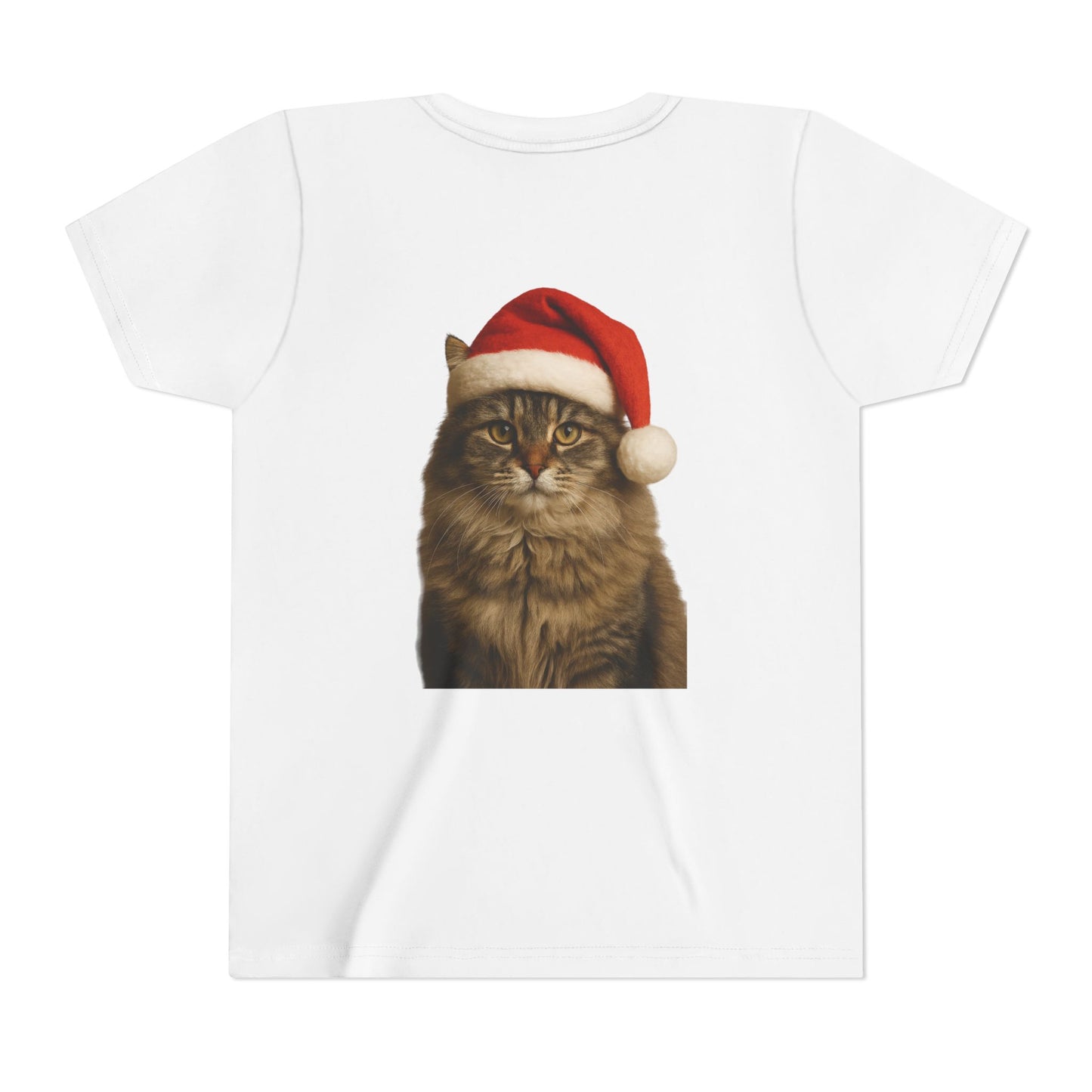 Santa Paws Cat Youth Unisex Short Sleeve Crewneck Tee