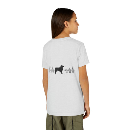 My Heart Beats For Aussies Youth Unisex Short Sleeve Crewneck Tee