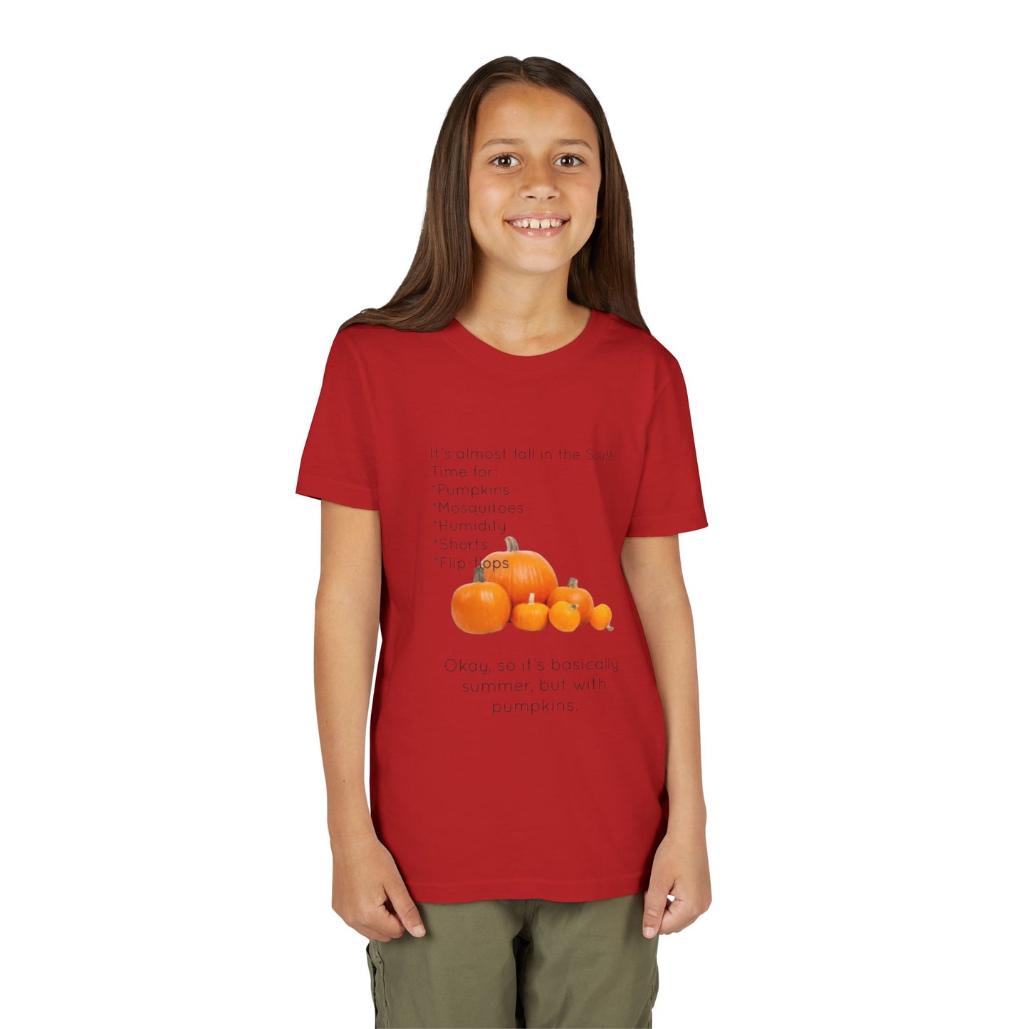 Fall In The South Youth Unisex Short Sleeve Crewneck Tee