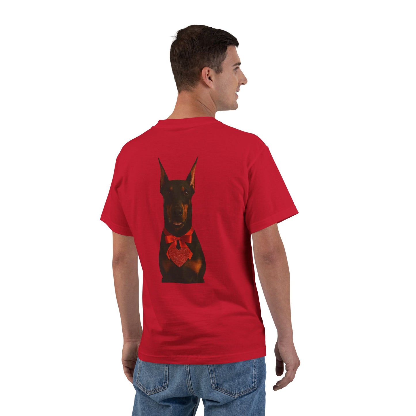 Cupid's Companion Doberman Men's Short-Sleeve Crewneck Tee
