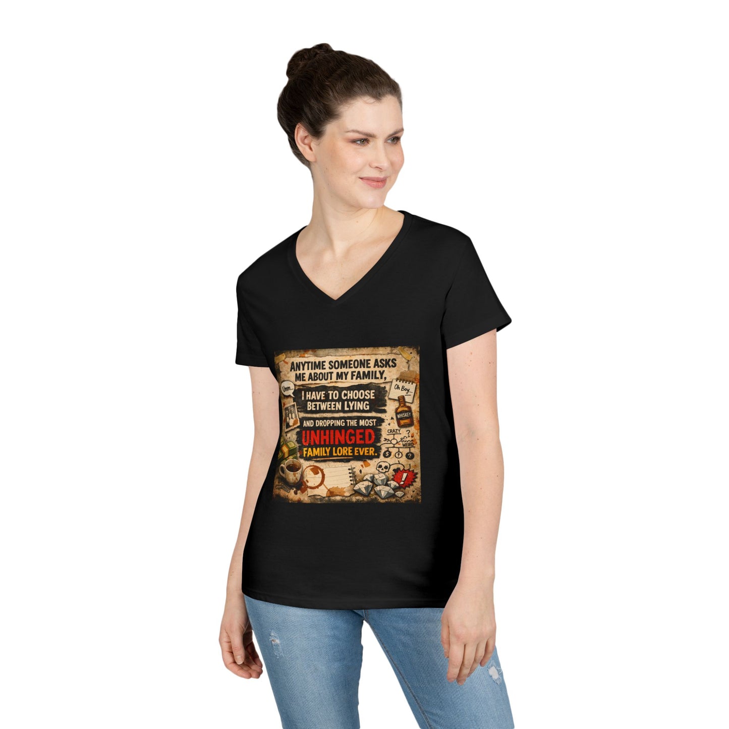 Unhinged Family Women's V-Neck T-Shirt
