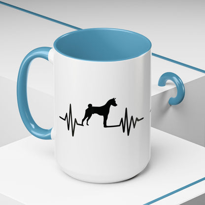 My Heart Beats For Basenjis 2-Tone Coffee Mug