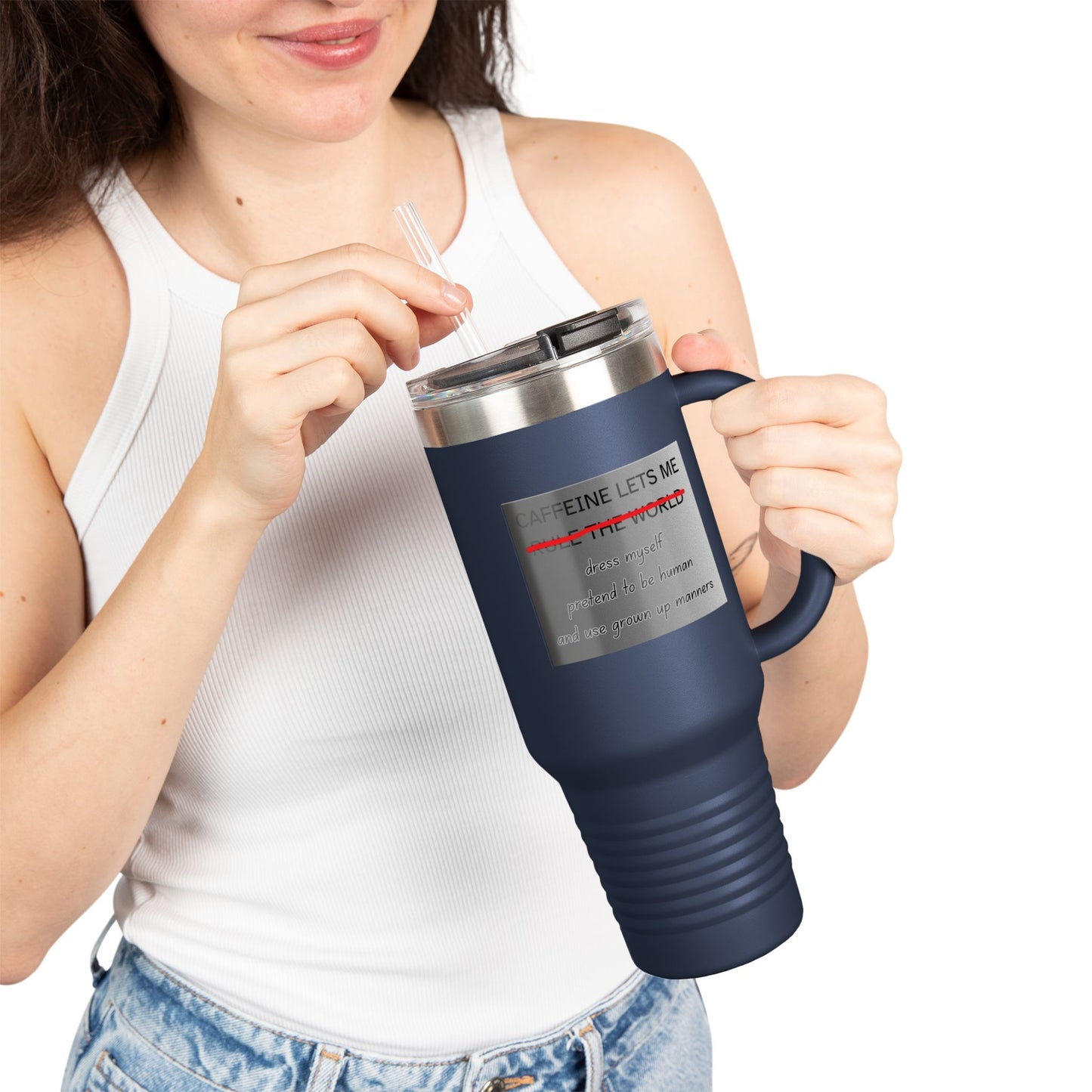 Caffeine Lets Me Insulated Travel Mug