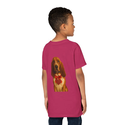 Cupid's Companion Basset Youth Unisex Short Sleeve Crewneck Tee