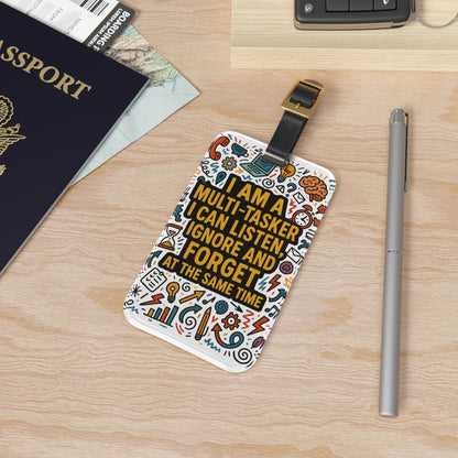 Multi-Tasker Leather Strap Luggage Tag