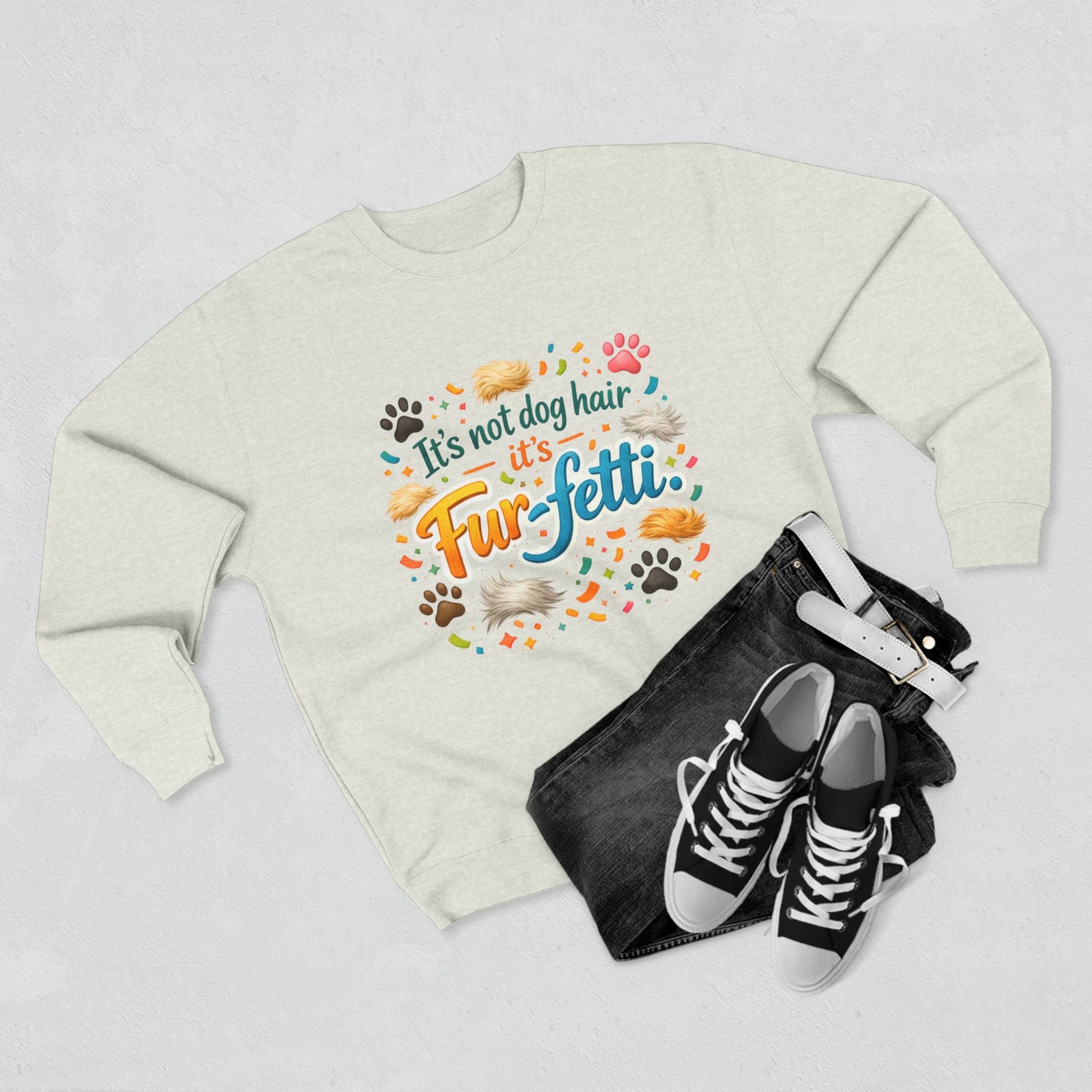 Fur-Fetti Dog Unisex Crewneck Sweatshirt