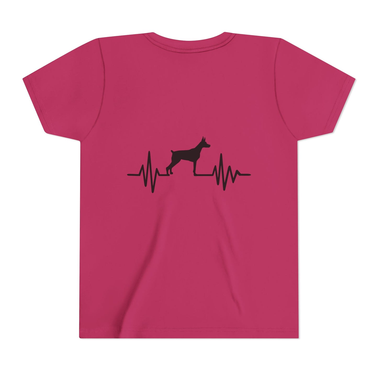 My Heart Beats For Dobermans Youth Unisex Short Sleeve Crewneck Tee